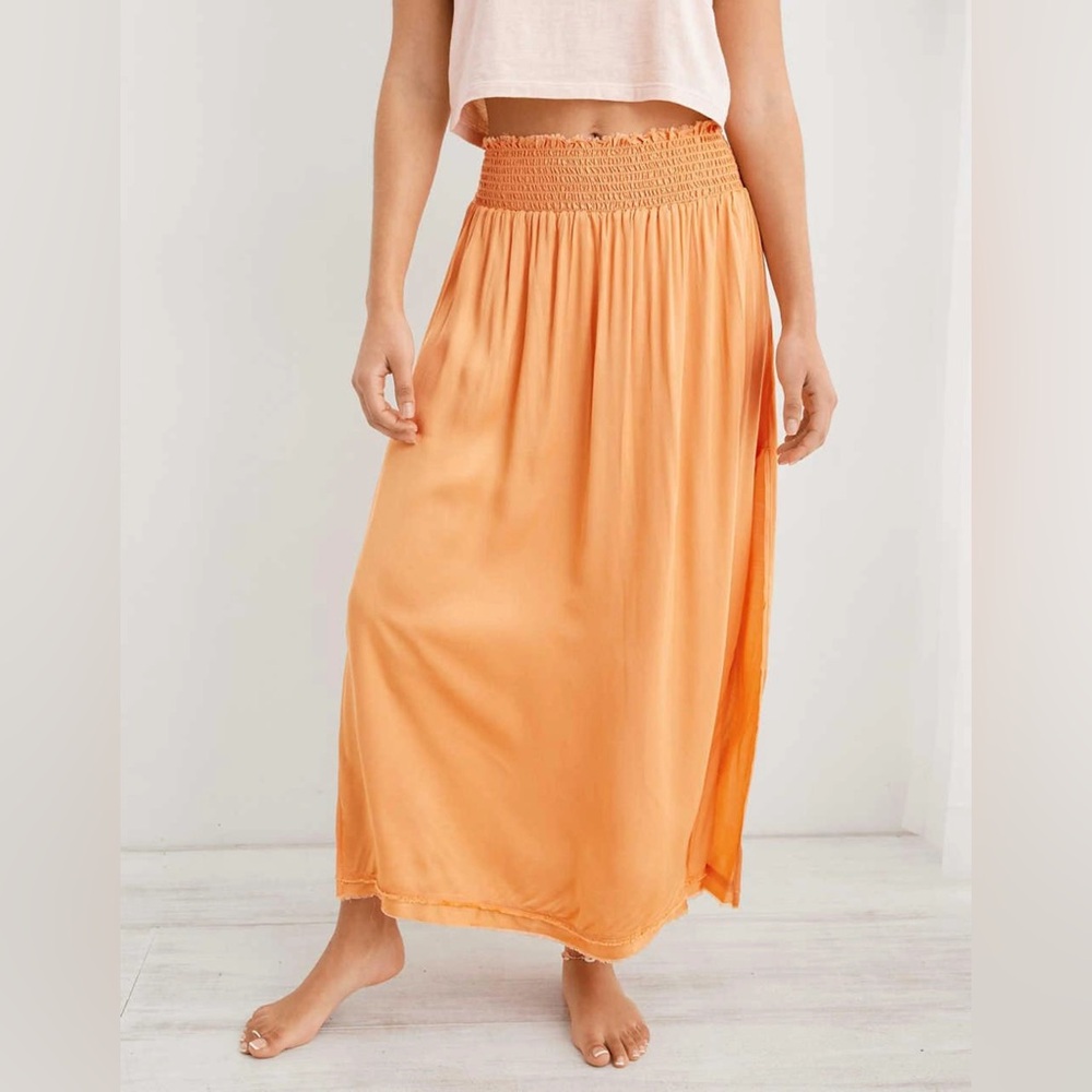 AERIE orange midi small swimsuit cover skirt